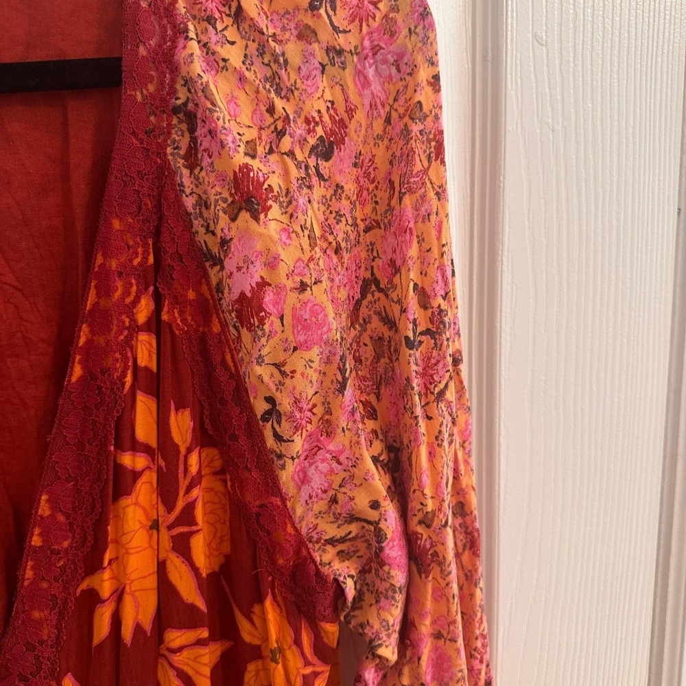 Free People Red and Pink Floral Maxi Dress - Picture 7 of 10